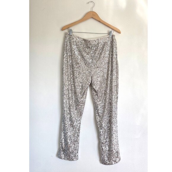 Cable & Gague Sequin Gold Pant Trousers Party Outfit Concert Date night - Picture 1 of 10